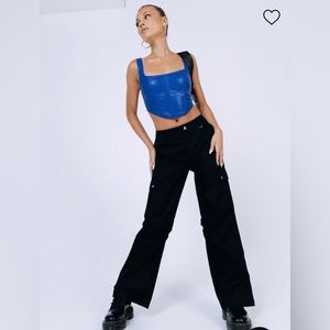 Princess Polly black mid rise cargo pants